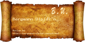 Bergmann Ulpián névjegykártya